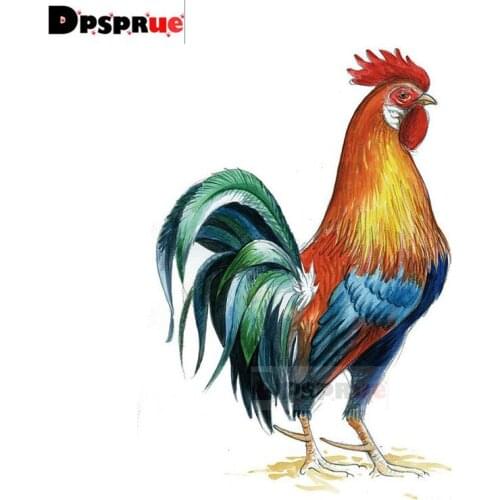 Dpsprue Full Square/Round Diamond Painting Cross Stitch Diamond 3D Embroidery Cock Animal DIY 5D Moasic Home Decor Gift DP01