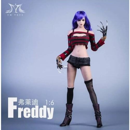 Custom 1/6 Scale Female Head Sculpt & Clothing Set Woman Clothes Fit For YMT034 Jason / YMT035 Freddy in stock