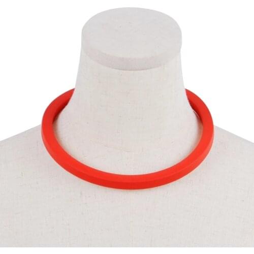 YD&YDBZ Multicolor Silicone Short Necklaces For Ladies Simple Thick Flat Link Rubber Choker Chain Original Minimalist Jewelry