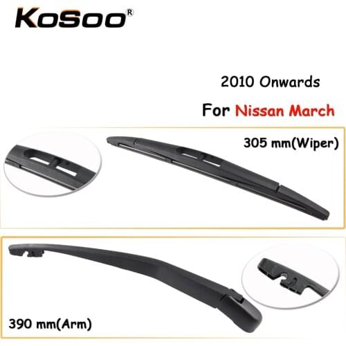 KOSOO Auto Rear Car Wiper Blade For Nissan March,305mm 2010 Onwards Rear Window Windshield Wiper Blades Arm,Car Accessories