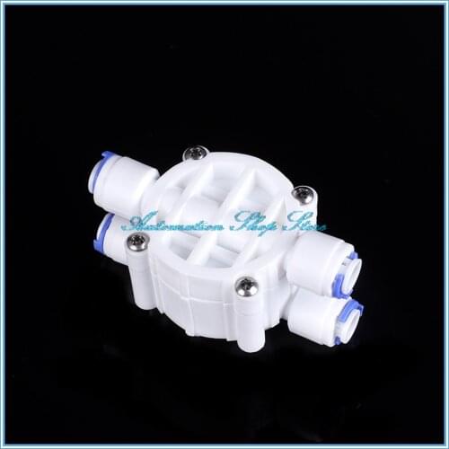 1/4" Hose quick connection Auto Shut Off 4 Way Valve Quick Fitting Connection Aquarium RO Water Filter Reverse Osmosis System