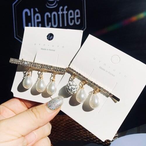 The New Star With The Same Paragraph Full Diamond Pearl Pendant Tassel Hairpin Luxury Jewelry Prom Accessories