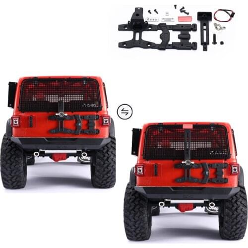 DJ Axial Scx10 III Wrangler Spare Tire Seat Spare Tire Holder + Removable High-position Taillight Jeep Rc Car Parts Accessories
