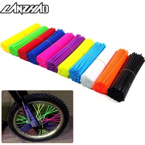 72pcs Motorcycle Wheel Rim Spoke Skin Covers Wrap Tube Decor Protector Universal for Kawasaki KLX250 KLX110 Yamaha WR250R XT250