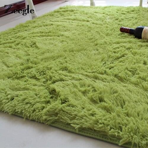 Zeegle Shaggy Floor Carpet For Living Room Child Bedroom Area Rugs Solid Color Mat Rug Non-slip Doormat Modern Floor Decor