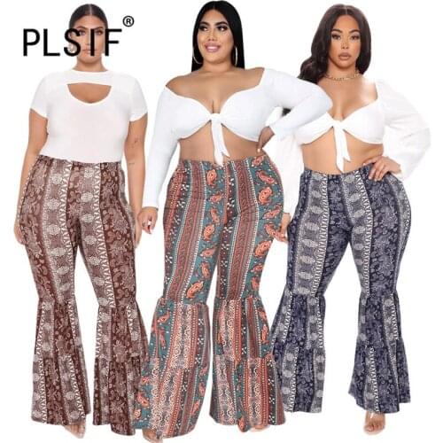 Women Fashion Casual Summer Long Pant Sexy High Waist Print Trousers For Women Sexy Capris