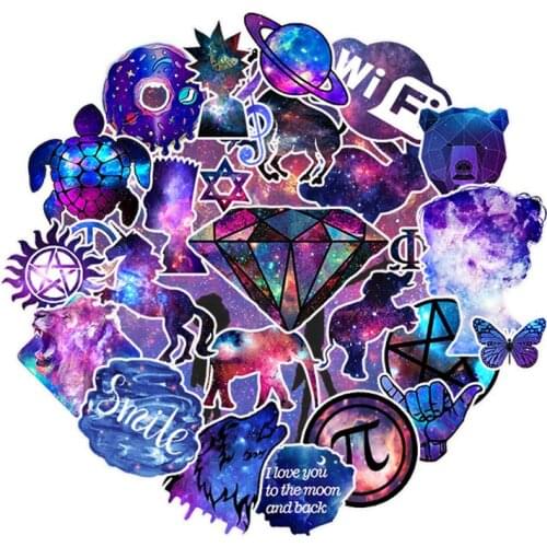 10/30/50PCS Purple Starry Sky Cartoon Animal Stickers Graffiti Paper Suitcase Skateboard Stickers Decorative Toys Wholesale