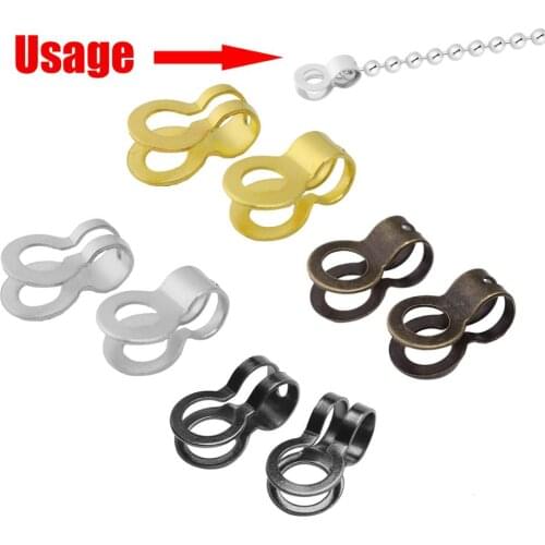 100pcs/lot Iron Double Ring Bead Buckle Chain Ball Chain Connectors Handmade Bracelet DIY Jewelry Making 8/10/13/18/23/28mm
