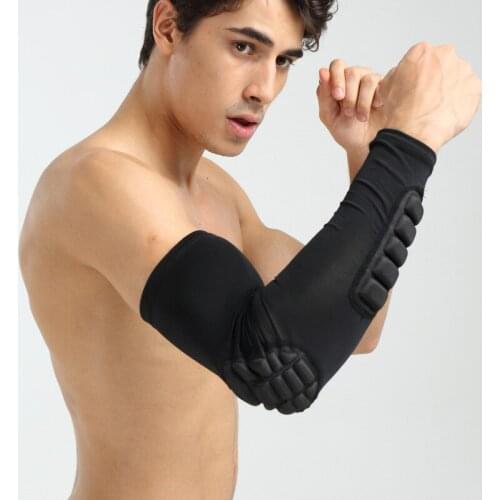 2 Pcs/Pair Basketball Arm Sleeves Honeycomb Sponge Anti-collision Non-slip Compression Elbow Pads Protector Armband Sport Safety