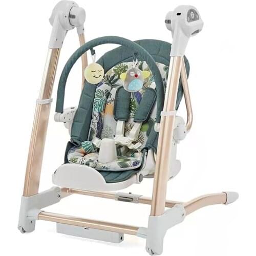 2 in 1 Baby Dining Chair Rocking Chair Electric Baby Swing Sleeping Multifunction Adjustable High Chair 0-3 Baby Safety Cradle