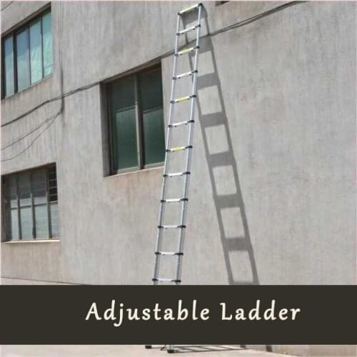 3.8m Adjustable Household Ladder Portable Extension Telescopic Ladder Multipurpose Retractable Aluminum Alloy Straight Ladder