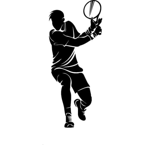 6.3*14.8CM Personalized Custom Tennis Player Of Vehicle Stickers Stylish Motorcycle Vinyl Decals Black/Silver C7-0780