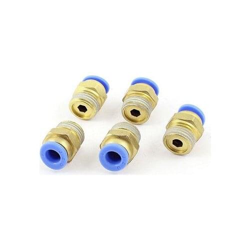 6mm to 1/4" PT Male Thread One Touch Push In Quick Coupling Fittings 5pcs