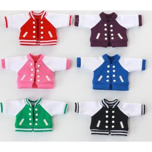 6 Colors 1PCS Casual Icy Blyth Baseball Coat for Middle Blyth, OB11, 1/8 1/6 BJD Doll Coat Clothes Accessories