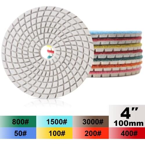 7pcs/set 3.0mm Diamond Flexible Polishing Pads for Stone Ceramic Tile White Bond No Color Fade Sanding disc Polishing disc