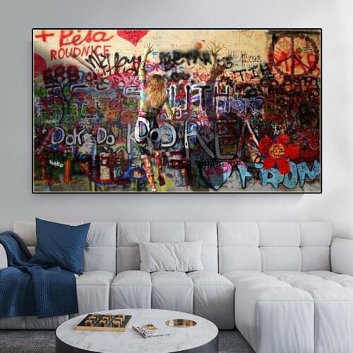 Abstract Graffiti Art Nude Woman Posters Modern Pop Street Canvas Painting Print Wall Picture for Living Room Home Decor Cuadros