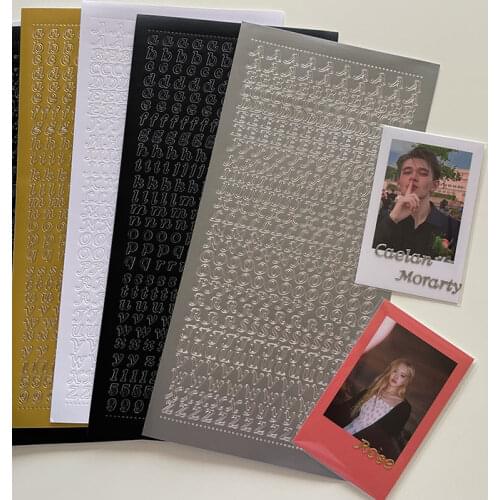 Bronzing Gold Silver Letter Number Decorative Stickers for DIY Idol Card Album Scrapbooking Diary Sticker Korean Stationery