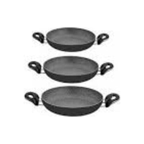Cem Stone Frying Non-Stick Pan Set Of 3 With Lids 18 cm 20 cm 22 cm Egg Pans With Handles