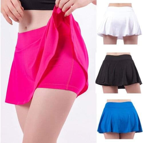 Women 2 In 1 Butt Scrunch Skirted Running Quick Dry Fake Skirt Sexy Gym Workout Short Pants Yoga Shorts