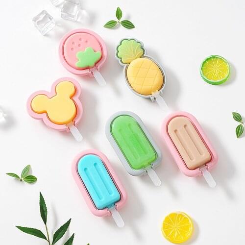 Silicone Popsicle Mold Ice Cream Mould Ice Cube Tray Popsicle DIY Mold Dessert Ice Cream Mold With Popsicle Stick Home Bar Tools