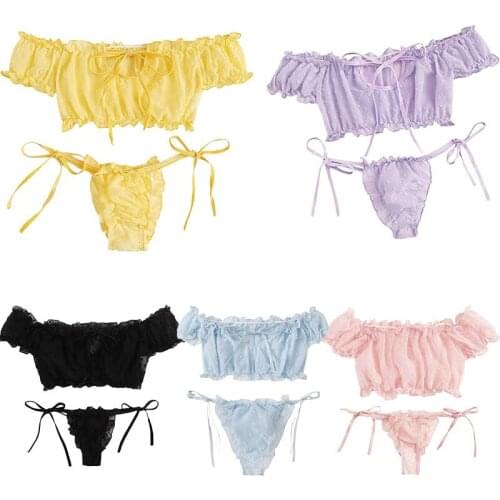 Summer Women Sexy Off Shoulder Lace Up Swimsuits Erotic Hot Lingerie Underwear Set Swimsuits Bathing Bikini Suit Plus Size