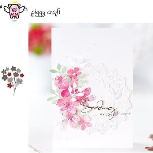 Piggy Craft metal cutting dies cut die mold Simple as flowers Scrapbook paper craft knife mould blade punch stencils dies