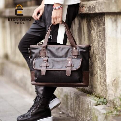 X-Online new hot man handbag male vintage large tote men shoulder bags