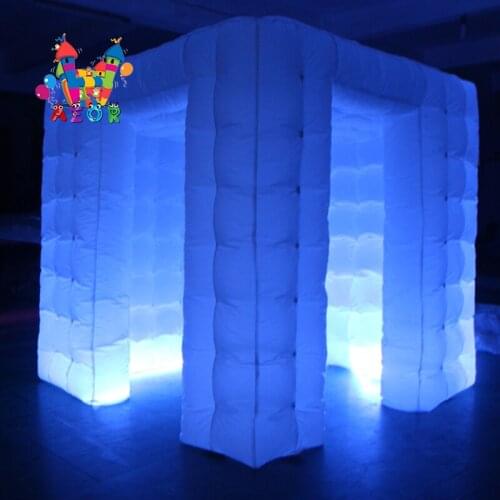 Newest Vogue Portable Inflatable Photo Booth With tube Lights For Party Wedding celebration