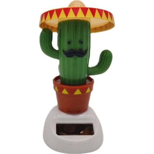 2021 New Cactus Solar Powered Dancing Doll Automatic Swinging Car Ornament Figurines Miniature Home Decoration Kids Toys