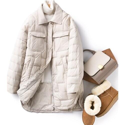 New winter best-selling womens down jackets, fashionable lightweight warm jackets, outdoor leisure mid-length womens jackets