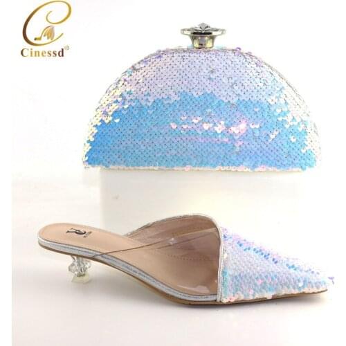Latest Design Shoes and Bag Set High Quality Party Shoes and Bags To Match Italian Wedding Party Summer Sandals Shoes and Bag