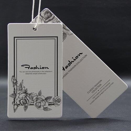 OEM ODM custom logo/brand/name printed garment hang tag, clothing hanging paper tags and labels MB08