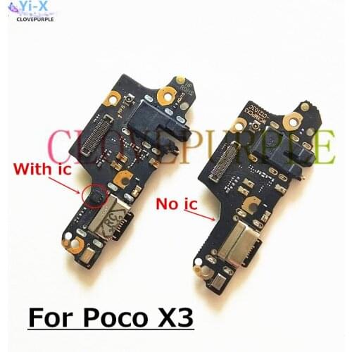 Original USB Charging Board For Xiaomi POCO X3 NFC Global Version Charger Port Connector Dock Flex Cable