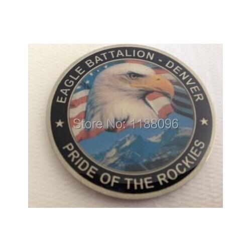 Eagle Battalion Denver Pride of the Rockies Recruiting Challenge Coin low price custom print coins