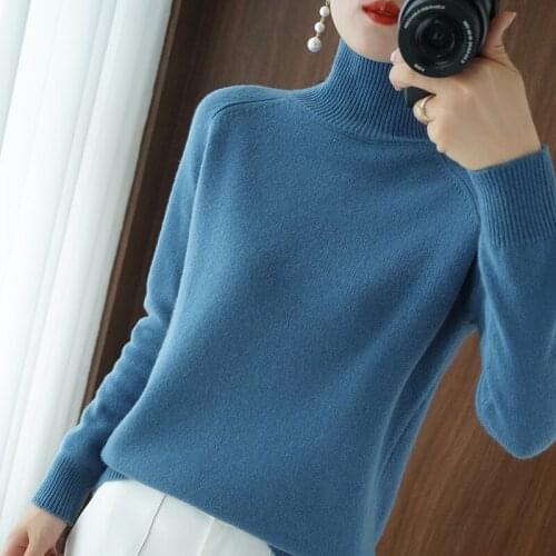 2021 Autumn Winter Women Sweaters Turtleneck Fashion Cashmere Sweater Women Knitted Pullover Keep Warm Long Sleeve Loose Tops