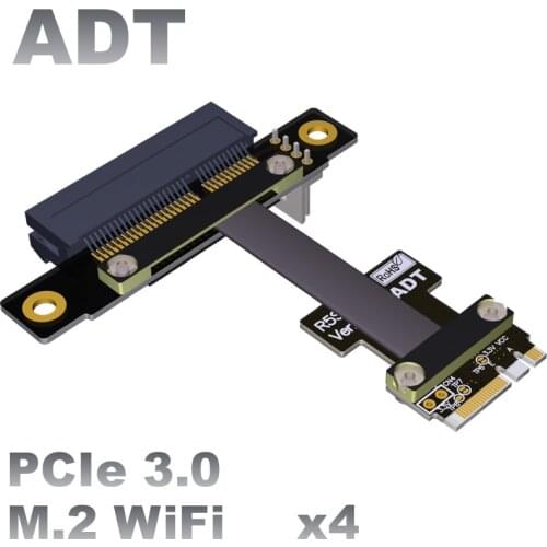 M.2 WiFi A.E key converter to PCI-E 3.0 x4 pcie 4x to wifi akey computer motherboard expansion cable Flexible Flat Cable