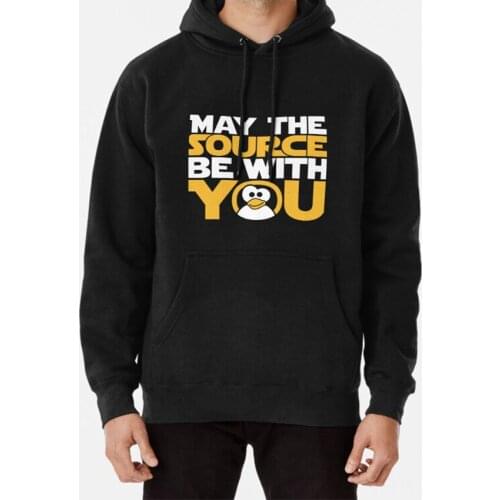 May The Source Be With You - Tux Edition Hoodie Open Source Linux Wordpress Force Source Code Geek Nerd Coder Programmer Osi