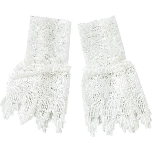 Retro Detachable Sleeve Fake Cuffs Detachable Shirt Multi Layer Ruffles Solid Color False Cuffs Wristband Decorative Accessory