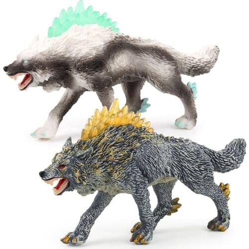 Static Action Figure Animal Solid Roar Canis Lupus Laniger PVC Mode Collection Desktop Ornaments Toy
