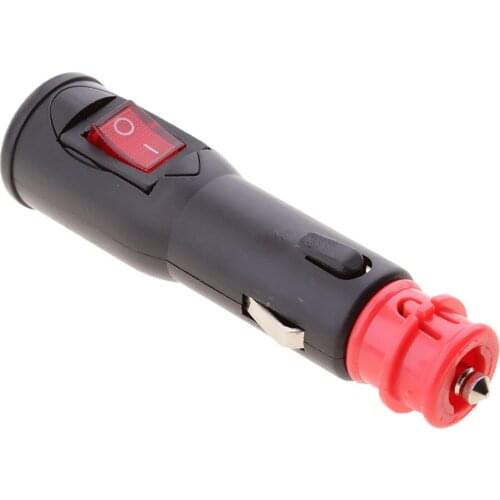 Heavy-Duty 12V Male Plug Cigarette Lighter Adapter Power Supply with Switch