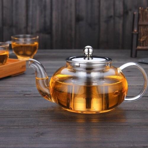 Heat-resistant Borosilicate Glass Teapot Stainless Steel Liner Was Filtered Tea Tea Kettle Effort 600ml 800ml 1000ml