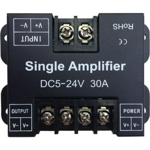 LED Strip Amplifier 5V 12V 24V 30A Output for Single Color LED Strip 2835 5050 5054 5630 4040 Power Repeater Console Controller
