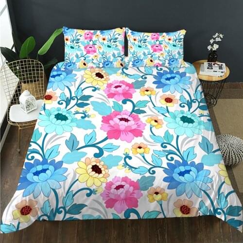 BailiPromise Leaves cover spring blue luxury bedding set bedroom for home boy adult queen king full size ensemble de literie