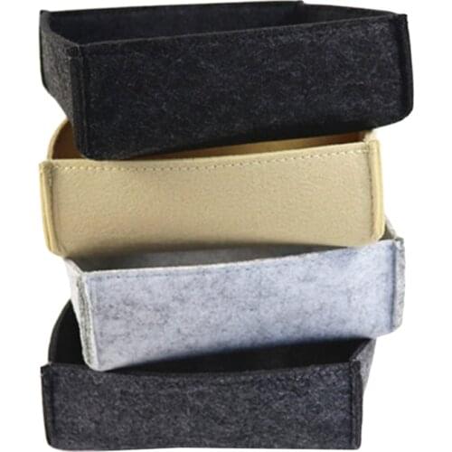 Felt Storage Basket Desktop Living Room Porch Key Debris Holder Small Office Desk Storage Basket Household Organizer