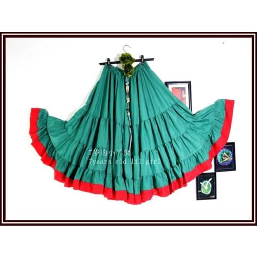 4Tiered 21Yards100%Cotton Tribal Belly Dance Skirt With Border 9EX39