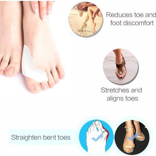 1 Pair=2 Pcs Gel Silicone Bunion Corrector Big Toe Separators Straightener Spreader Foot Care Tool Hallux Valgus Pro massager