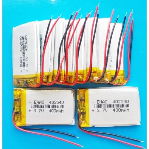 10 pcs 3.7V 400mAh Lipo Battery Polymer Lithium Rechargeable for MP3 GPS DVD bluetooth recorder e-book camera 402540