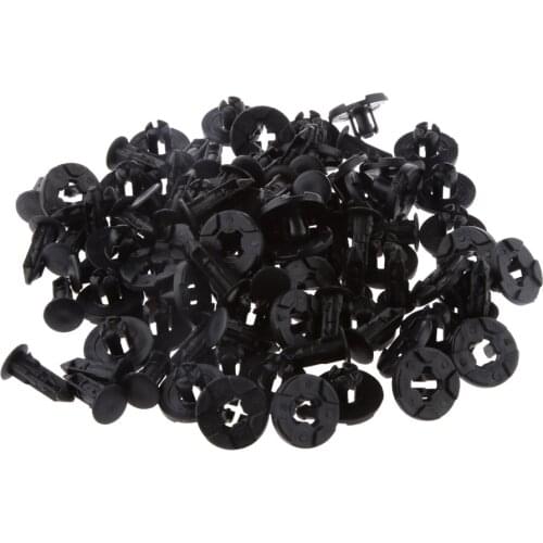 100Pcs 8mm Plastic Push Type Rivet Retainer Fastener Bumper Clips for Nissan