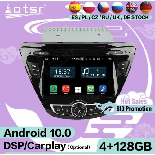 2 Din 128G Multimedia Stereo Android Video Player For Hyundai Elantra 2014 2015 2016 GPS Headunit Audio Radio Receiver Head Unit