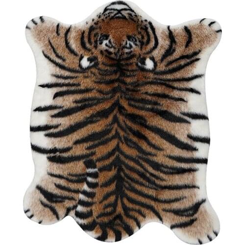 2020 new tiger printed Rug Cowhide faux skin leather rug NonSlip Antiskid Mat 2 size Animal print Carpet